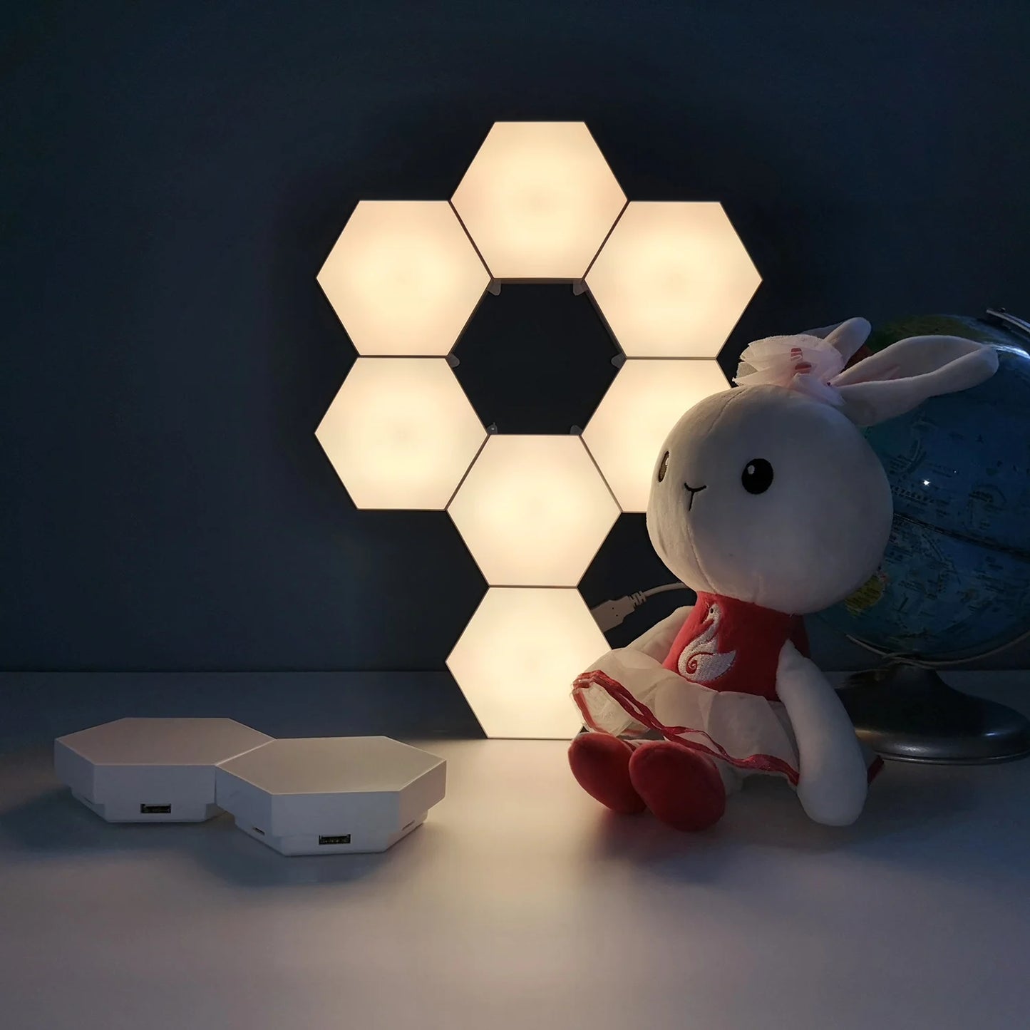 Tehoi LED naktinė lempa, šešiakampių lempų rinkinys