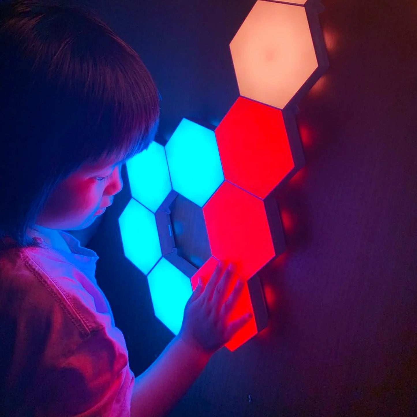 Tehoi LED naktinė lempa, šešiakampių lempų rinkinys
