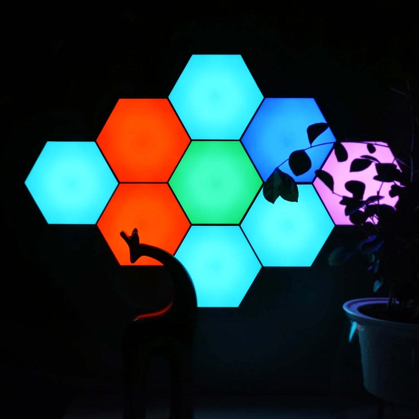 Tehoi LED naktinė lempa, šešiakampių lempų rinkinys