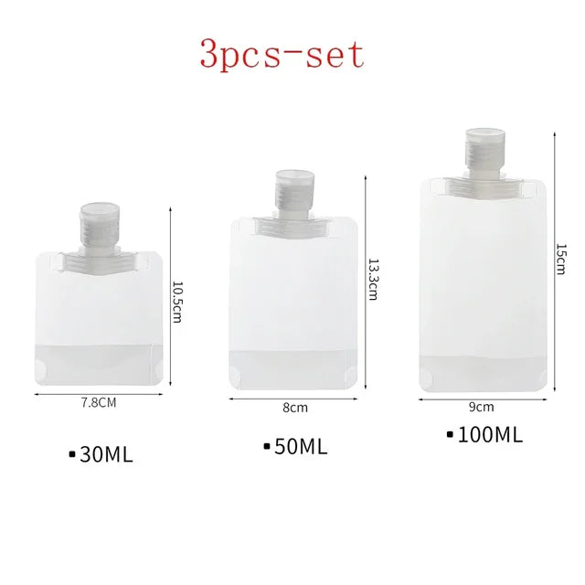 Daugkartinio naudojimo kelioniniai buteliukai 30 ml / 50 ml / 100 ml