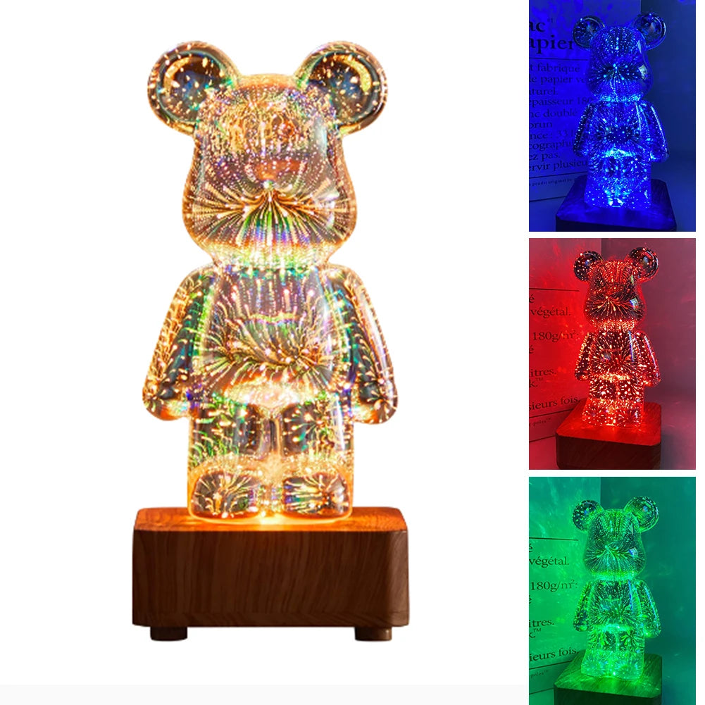 LED šviečiantis fejeverkų meškinas