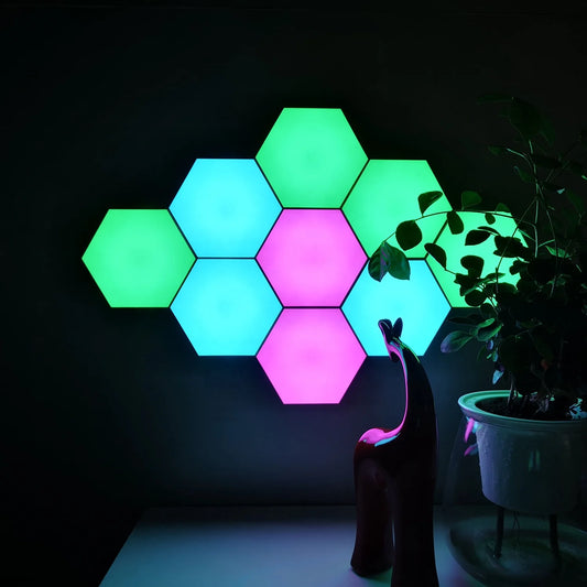Tehoi LED naktinė lempa, šešiakampių lempų rinkinys